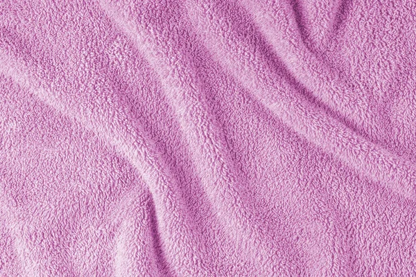 Terry Cloth Pink Towel Texture Background Wrinkled Crumped Soft Fluffy — Stock Photo, Image