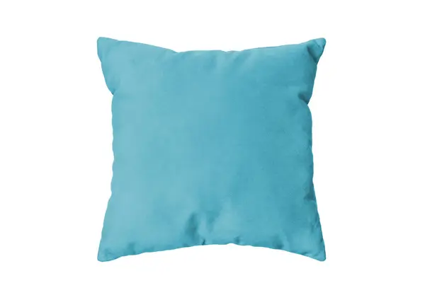 Decorative Turquoise Rectangular Pillow Sleeping Resting Isolated White Background Cushion Stock Image