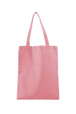 Kumaş pamuk, keten alışveriş torbası, çanta beyaz arka planda izole edilmiş. Yeniden kullanılabilir kırmızı alışveriş torbası, model, tasarım şablonu, metin için kopya alanı. Çevre dostu, sıfır atık kavramı.