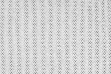 Düz beyaz kadife döşeme kumaşı, desen dokuma arka planına sahip tüylü jakuzi. Yaklaş, makro kumaş tekstil yüzeyi. Duvar kağıdı, kopyalama alanı olan arkaplan