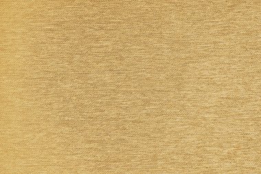 Yakın plan, sarı kumaş dokusu arka plan makrosu. Saten dokuma kumaşı, tuval. Dekor için tekstil, döşeme, giysi. Duvar kağıdı, arkaplan.