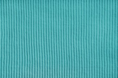 Jersey tekstil arka planı, turkuaz şeritli sırt tricot kumaşı. Pamuk çorap, kazak yüzeyi dokusu, tekstil yapısı, kumaş yüzeyi, örgü kumaş dokusu. Duvar kağıdı, arkaplan.