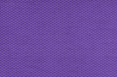 Düz mor jakuzi döşeme kumaşı, dokuma yapısı olan saten kumaş, desen dokusu arka planı. Yaklaş, makro kumaş tekstil yüzeyi. Duvar kağıdı, kopyalama alanı olan arkaplan