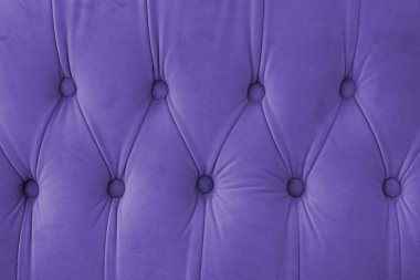 Capitone, diamond checkered soft fabric textile decorative background with buttons. Classic retro Chesterfield style, luxurious upholstery purple texture, furniture, wall, headboard, sofa, couch clipart