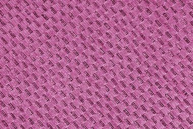 Yaklaş, makro yapı, çapraz pürüzlü pembe yakut kumaş dokusu. Ev yapımı tekstil, döşeme, perde dekorasyonu ve giysi malzemesi. Arkaplan, duvar kağıdı, arkaplan.