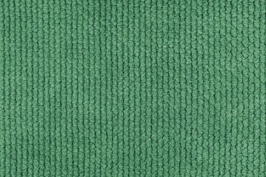 Kadife desenli yeşil kumaş kabarık örgü yakın, makro dokuma kabarık. Tekstil arka planı, mobilya tekstil malzemesi, duvar kağıdı, fon. Kumaş yapısı kapat, makro.