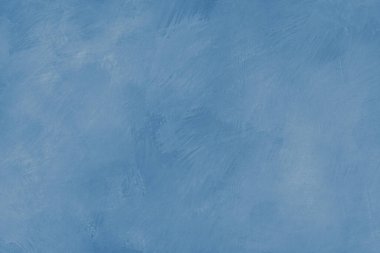 Beton, alçı, fırça darbeleriyle sıva duvar dokusu, dağınık mavi yüzey, yaşlanmış, pasaklı, eski püskü efekt. Desenli tasarım arkaplanı, duvar kağıdı, arkaplan, tasarım ögesi