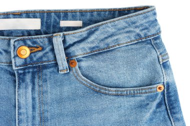 Kot pantolonun ön tarafı. Tasarım ayrıntıları, metal düğme, bel ve cep yakın, makro. Duvar kağıdı, arka plan. Moda konsepti, günlük giyim, iş, alışveriş, satış