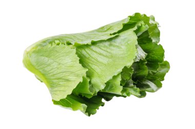 Taze yeşil ramen salatası, beyaz arka planda marul. Temiz ve sağlıklı sebzeler diyet, yemek, organik yemekler ve besin maddeleri için mükemmeldir.