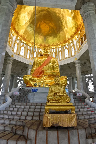 Famous Monk Statue Cover Gold Have Name Somdet Phra Buddhacharn —  Fotos de Stock