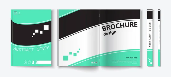 Dekking Ontwerp Bedrijfssjabloon Brochure Informatie Banner Frame Groen Zwart Design — Stockvector