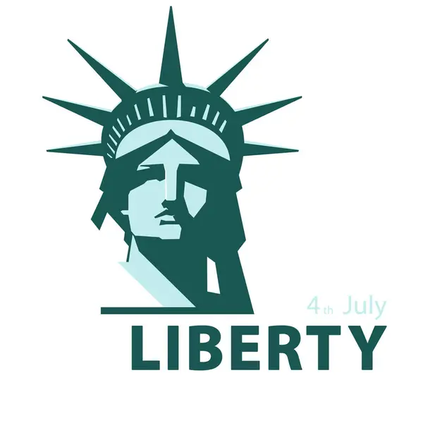 stock vector Statue of Liberty, 148 years old. USA Independence Day. Portrait of the Statue of Liberty. Green design, USA holiday. National symbol of America New York, banner, advertising. Vector illustration, flyer, magazine, achievement, clip art, infographic 