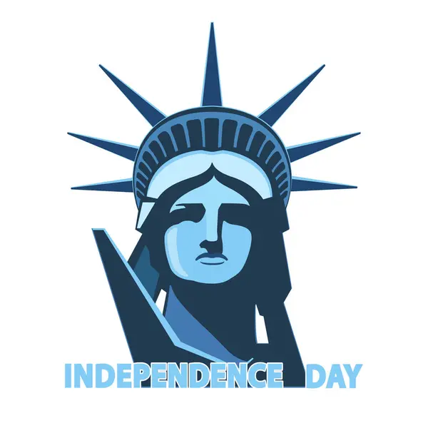 stock vector Statue of Liberty, Presentation. USA Independence Day. Portrait of the Statue of Liberty. Blue design, USA holiday. National symbol of America New York, banner, flyer advertising.Vector illustration, flyer, magazine achievement, clip art, infographic