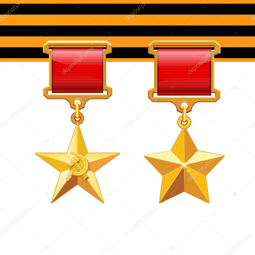 Gold medals, Hero of the USSR, Soviet Union Hero of Socialist Labor, 