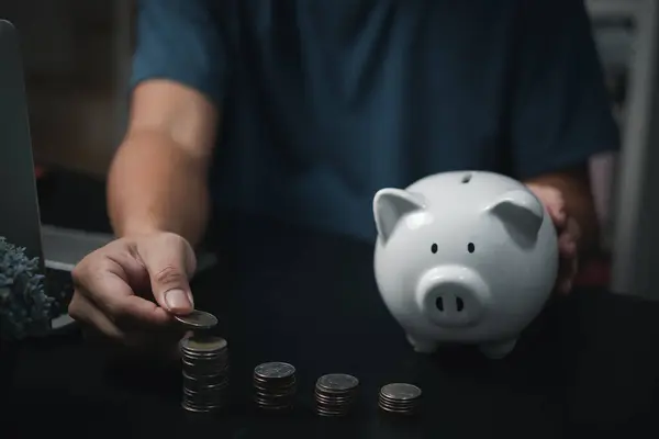 Besparen Van Geld Munt Piggy Bank Business Finance Investeringen Bancaire — Stockfoto