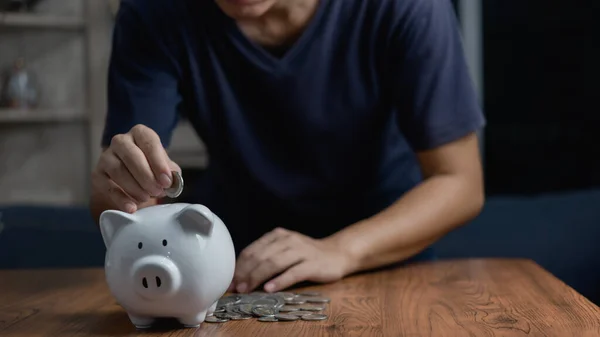 Poupança Fundos Depósito Piggybank Finance Cash Coin Currency Economy Investment — Fotografia de Stock