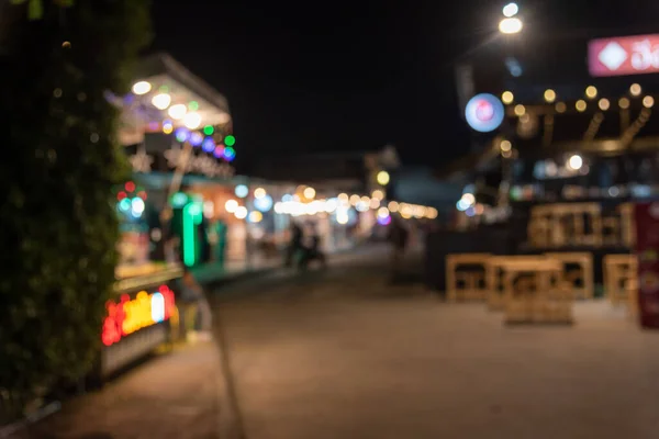 Blur Person Hintergrund Food Street Festival Auf Dem Nachtmarkt — Stockfoto
