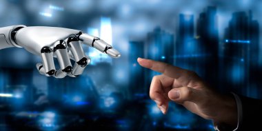 El insan parmağı, robot robotun üç boyutlu görüntüsüne dokundu.