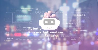 RPA Robotik Süreç Otomasyon Yeniliği. iş teknolojisi internet ve ağ kurma kavramı.