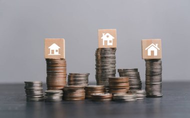 Para yığını yatırım gayrimenkul emlak zenginlik ve refah