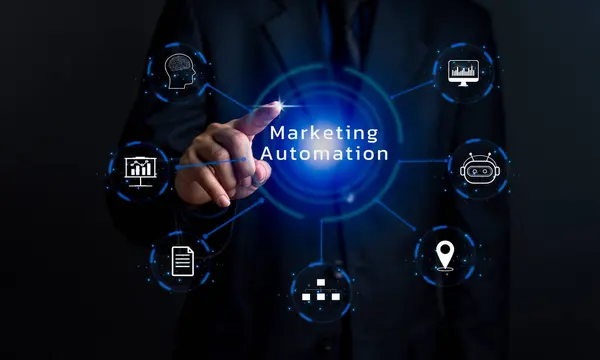 Innovative Marketing Automation Solutions Businesses Marketing Strategies Growth and Success Digital System Technology Advertising Social Media And Email Marketing Concept