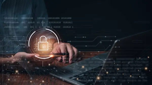 Digital Säkerhetsinformation Och Lösenordsskydd Inloggning Tillgång Till Online Webbdatasystem Hackare Stockbild