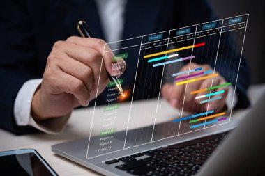 Çevrimiçi olarak proje yönetimi zaman çizelgesi Gantt. Zamanlama yönetimi sistem güncellemesi ve iş akışı planlayıcısı.