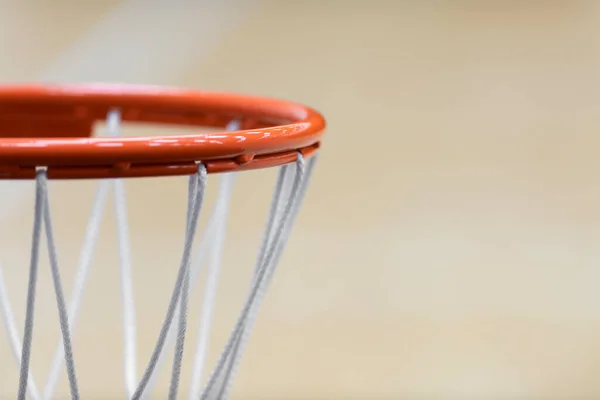 Basketball Hoop Net Isolated Beige Background Professional Sport Concept Horizontal — Stock Photo, Image