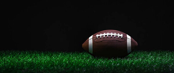 American Football Green Grass Black Background Horizontal Sport Theme Poster — Fotografia de Stock