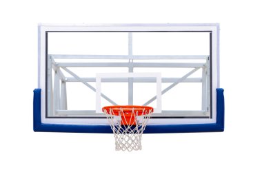 New professional basketball hoop cage isolated on white background. Horizontal sport theme poster, greeting cards, headers, website and app