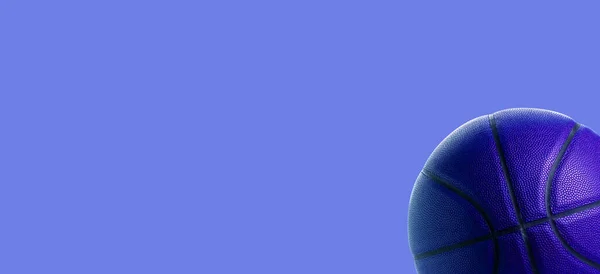 Синій Баскетбольний Синьому Фоні Горизонтальний Плакат Спортивної Тематики Вітальні Листівки — стокове фото