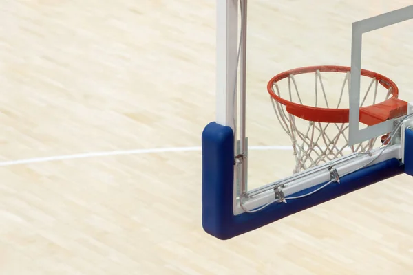 Basketbal Obruč Klec Izolované Velké Zadní Deska Detailní Záběr Nový — Stock fotografie