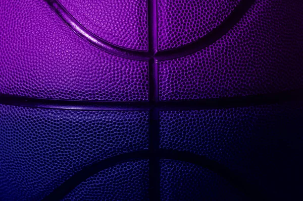 Szoros Részlet Kék Ibolya Kosárlabda Textúra Háttér Horizontális Sport Téma — Stock Fotó