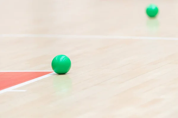 Training Ball Hardwood Court Floor Basketball Futsal Handball Volleyball Practice — Stock Photo, Image