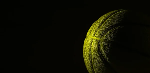 Détail Rapproché Fond Texture Balle Basket Affiche Thème Sport Horizontal — Photo