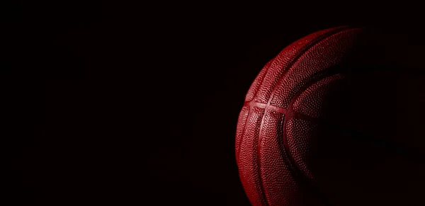 Closeup Detail Basketball Ball Texture Background Horizontal Sport Theme Poster — Stock Photo, Image