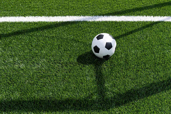 Schwarz Weißer Fußball Und Fußball Auf Dem Feld Horizontales Sport — Stockfoto