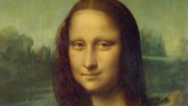 Animasyon Mona Lisa Leonardo Vinci — Stok video