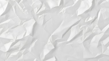 Beyaz Kağıt Doku arka planı. Buruşmuş beyaz kağıt üst hareket animasyonu. Kusursuz döngü