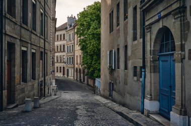 İsviçre 'nin Cenevre şehrinin eski kasaba çevresindeki manzara