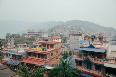 Bindhyabasini Tapınağı, Nepal 'den Pokhara şehrine aeiral bir bakış