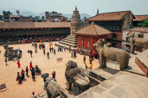 Bhaktapur Nepal Abril 2023 Uma Paisagem Torno Praça Bhaktapur Durbar — Fotografia de Stock