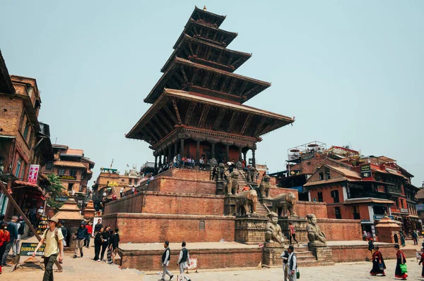 Bhaktapur Nepal Abril 2023 Uma Paisagem Torno Praça Bhaktapur Durbar — Fotografia de Stock