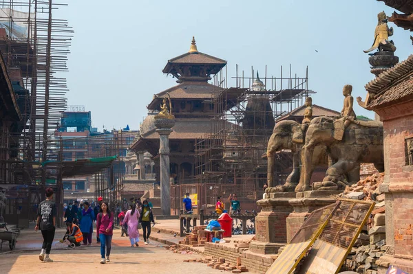 Lalitpur Nepal Abril 2023 Uma Paisagem Torno Praça Patan Durbar — Fotografia de Stock