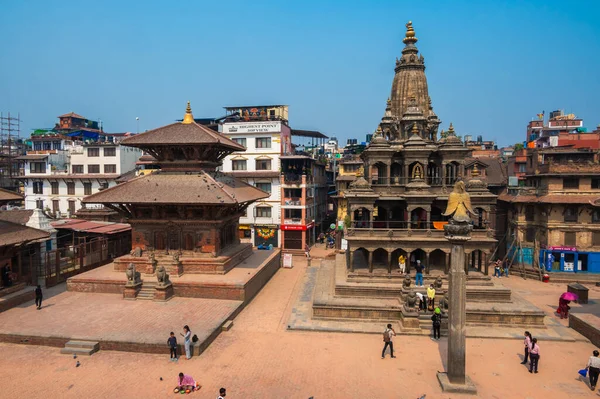 Lalitpur Nepal Abril 2023 Uma Paisagem Torno Praça Patan Durbar — Fotografia de Stock