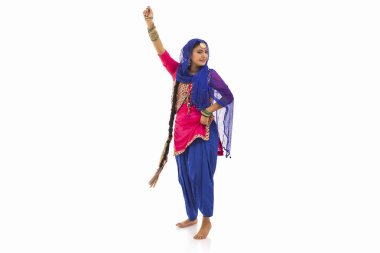 A Giddha dancer performing a Dance step. clipart