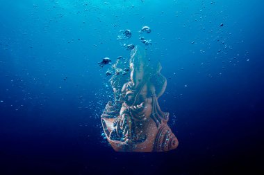 Ganesh idol suya battı.