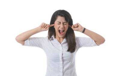 Değişken hareketler yapan iş kadınının birden fazla görüntüsü