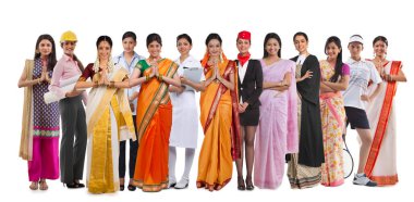 Portrait of Women of India clipart