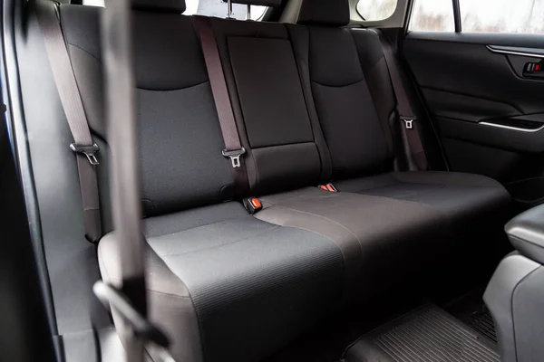Close Rear Seats Velours Fabric Upholstery Interior Old Korean Car — Stock Photo, Image